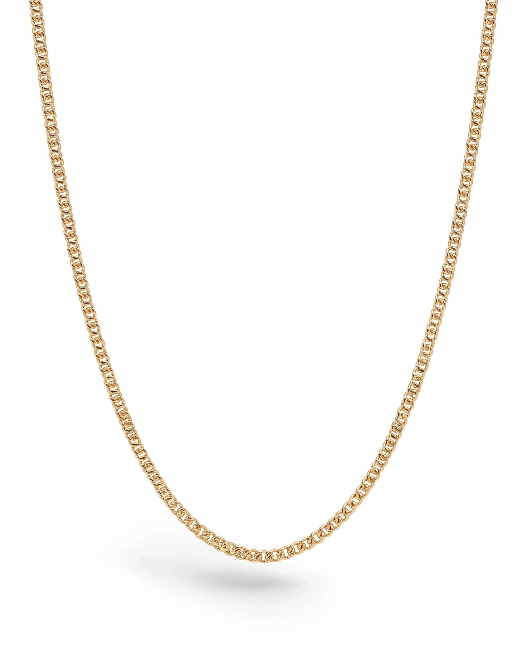 LE sensor necklace Franco Fine Flat Curb Chain Necklace