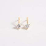 LE sensor earrings Marlow Gold CZ Bar Stud Earrings