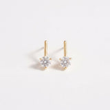 LE sensor earrings Marlow Gold CZ Bar Stud Earrings
