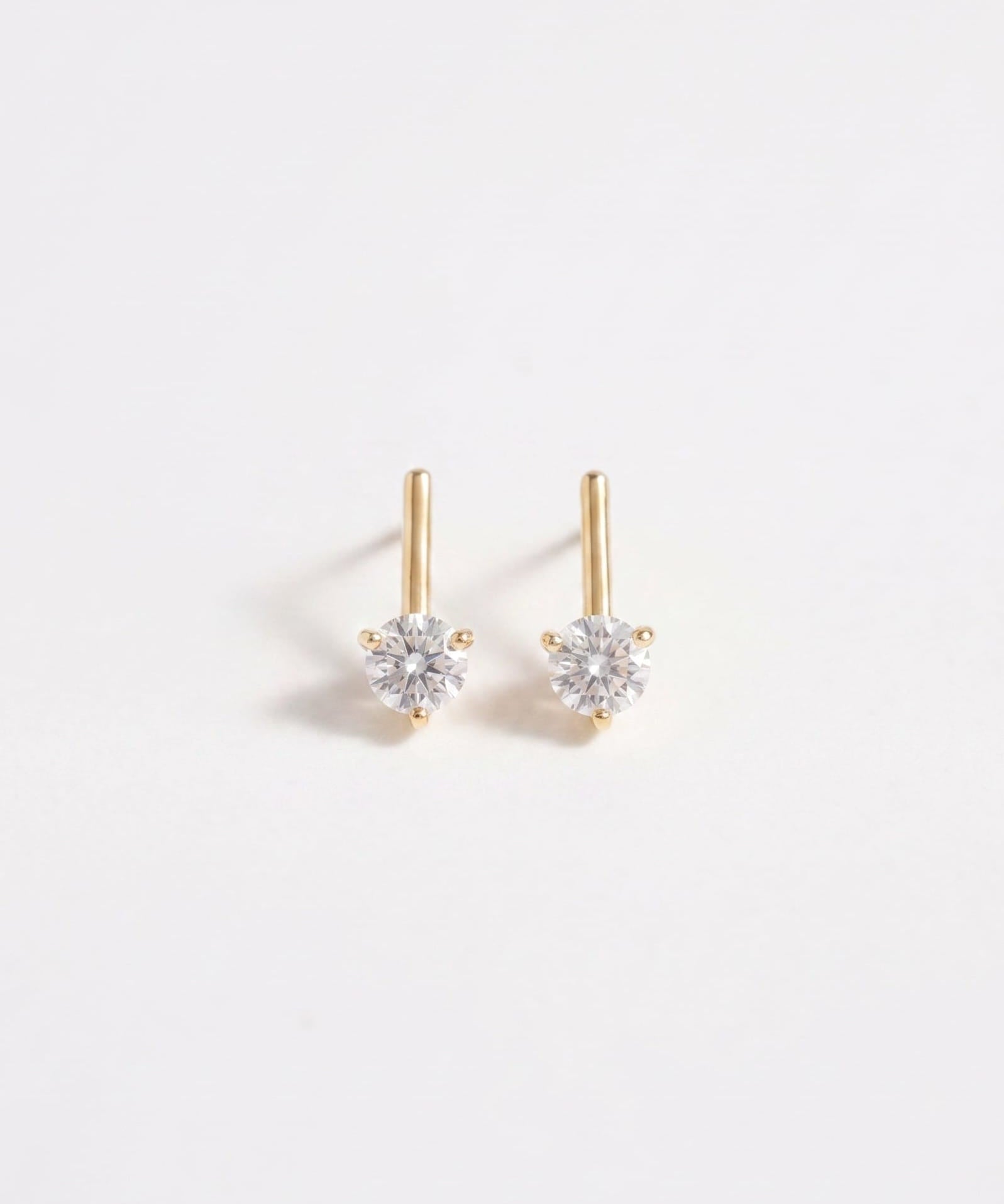 LE sensor earrings Marlow Gold CZ Bar Stud Earrings
