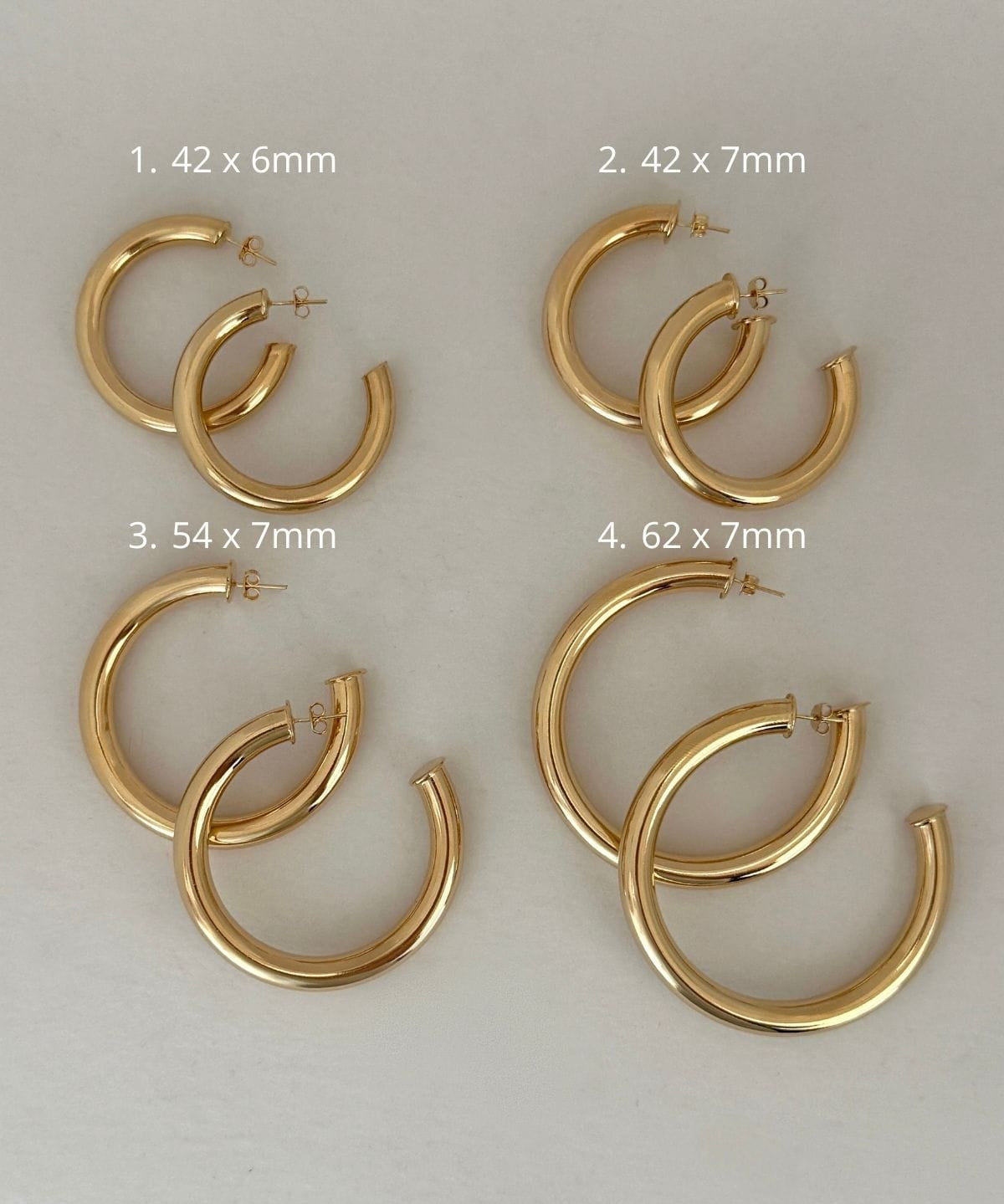LE sensor earrings 1. 42 x 6mm Gold Filled Hoop Earrings