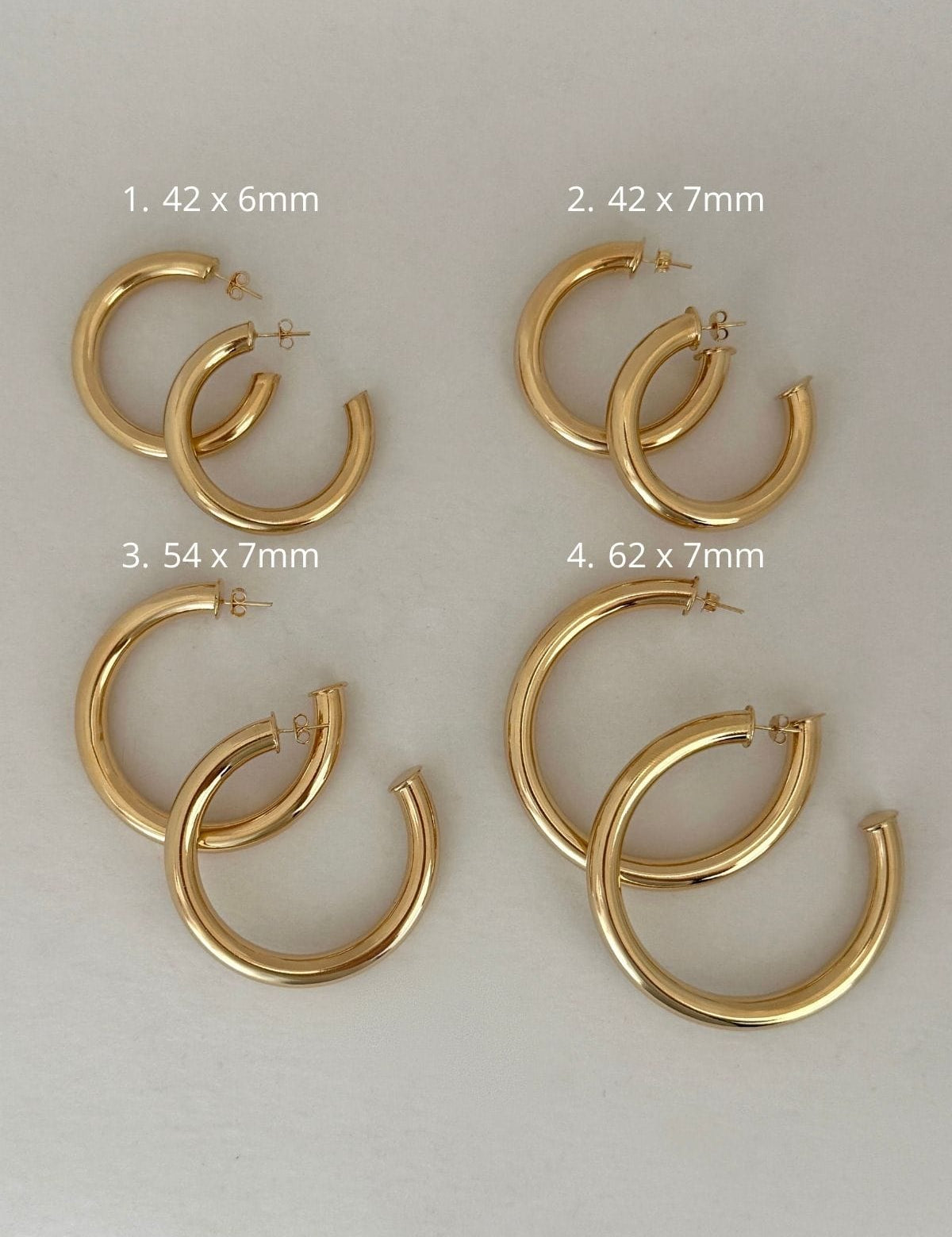 LE sensor earrings 1. 42 x 6mm Gold Filled Hoop Earrings