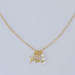 LE sensor necklace Box Chain / 16" Selene Star Initial Charm Necklace
