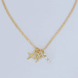 LE sensor necklace Curb Chain / 16" Selene Star Initial Charm Necklace
