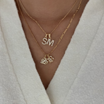 LE sensor necklace Classic Pavé CZ Initial Necklace - Three Styles