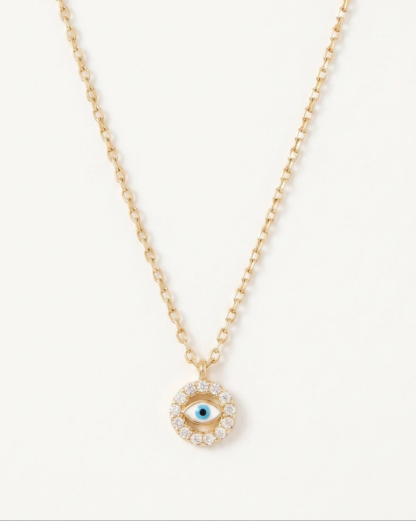 LE sensor necklace Amara Dainty CZ Evil Eye Pendant Necklace