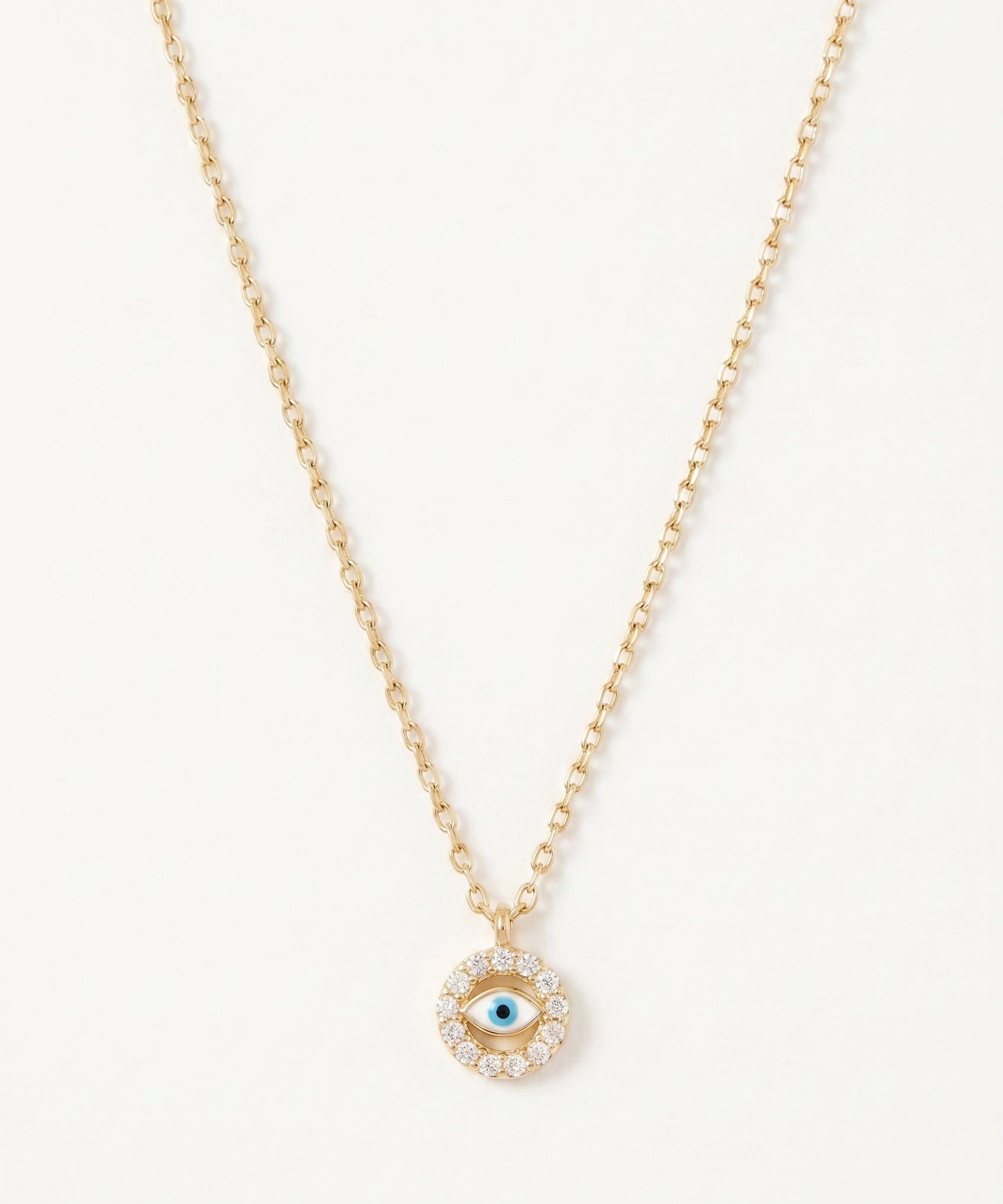 LE sensor necklace Amara Dainty CZ Evil Eye Pendant Necklace