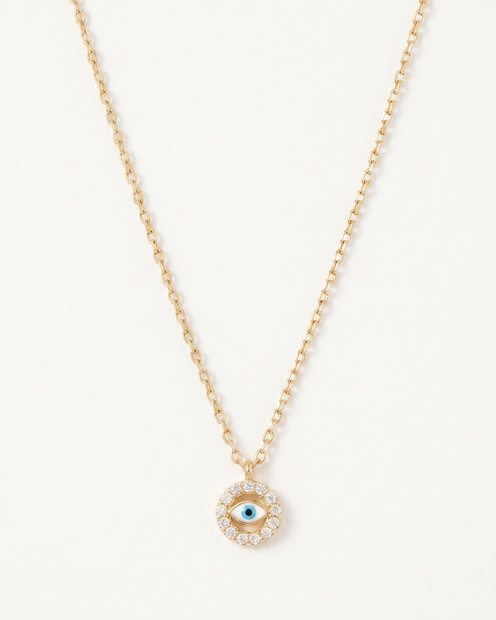 LE sensor necklace Amara Dainty CZ Evil Eye Pendant Necklace