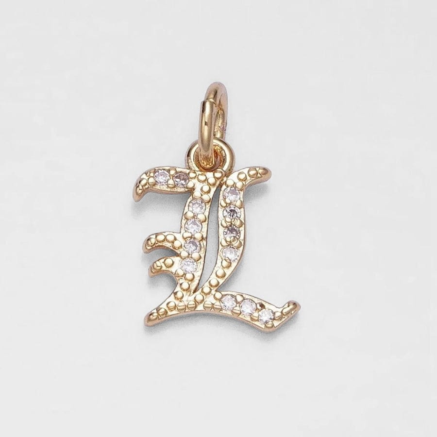 Charm America 14K Solid Gold Initial Letter L Charm - Polished, Made In USA