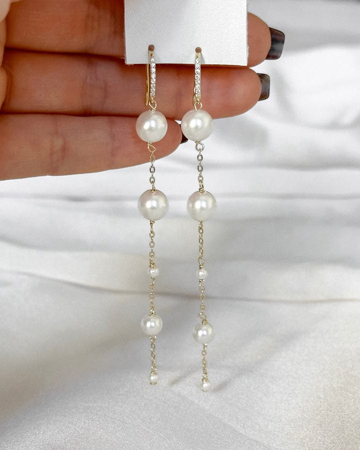LE sensor earrings Gold Caden Pearl Earrings
