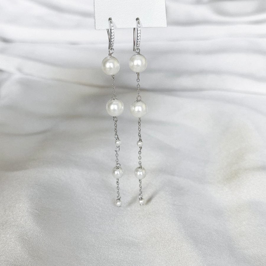 LE sensor earrings Silver Caden Pearl Earrings
