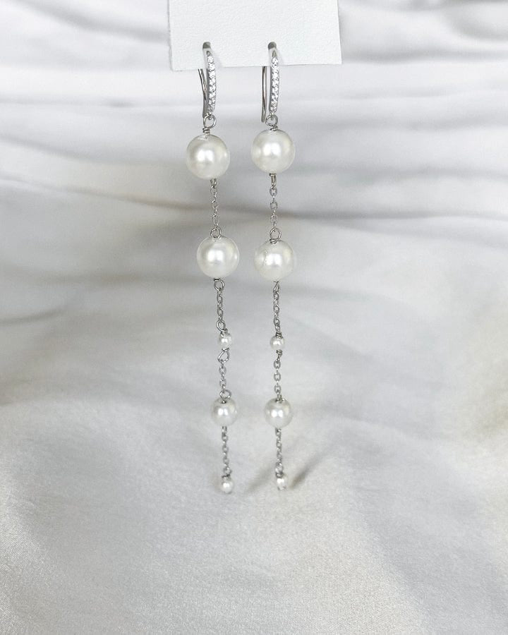 LE sensor earrings Silver Caden Pearl Earrings