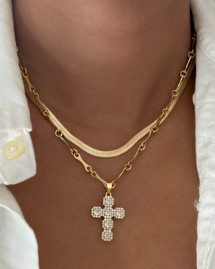 LE sensor necklace Alix Cross Necklace