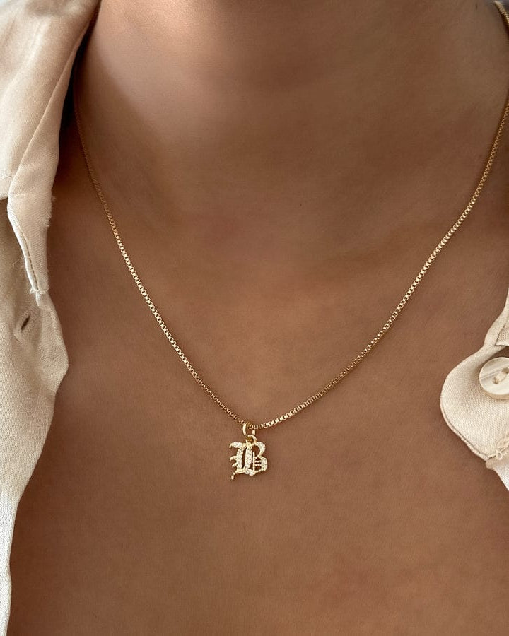 LE sensor necklace Box Chain / 16" Initial Necklace - Single or Double