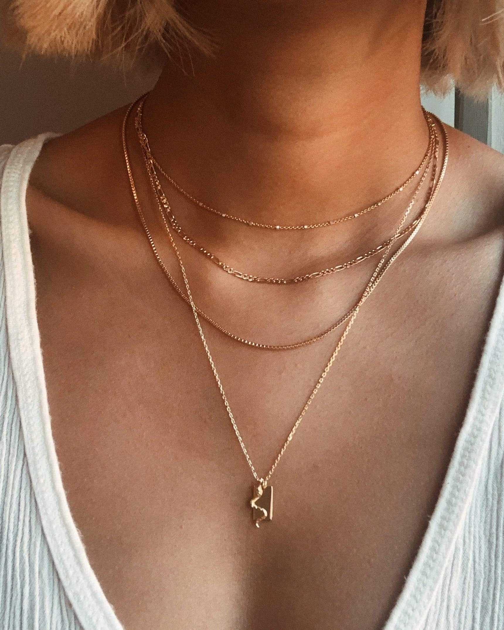 LE sensor necklace Box Chain Necklace 16”