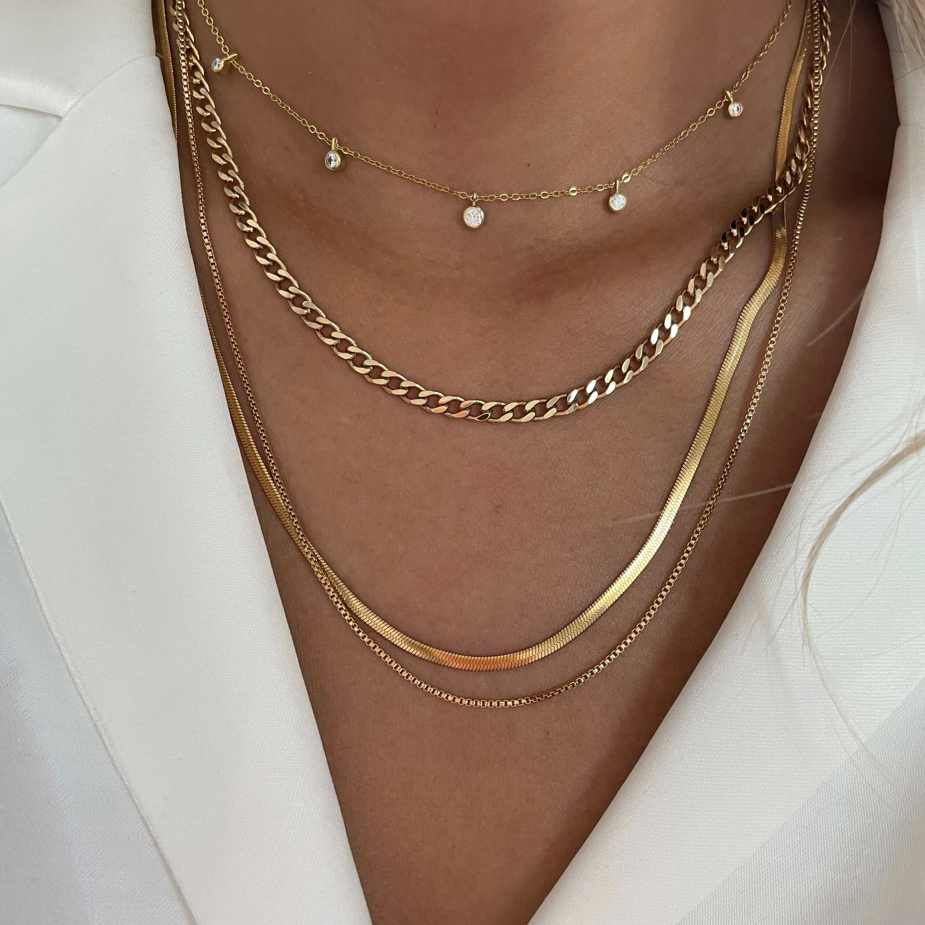 LE sensor necklace Box Chain Necklace 16”