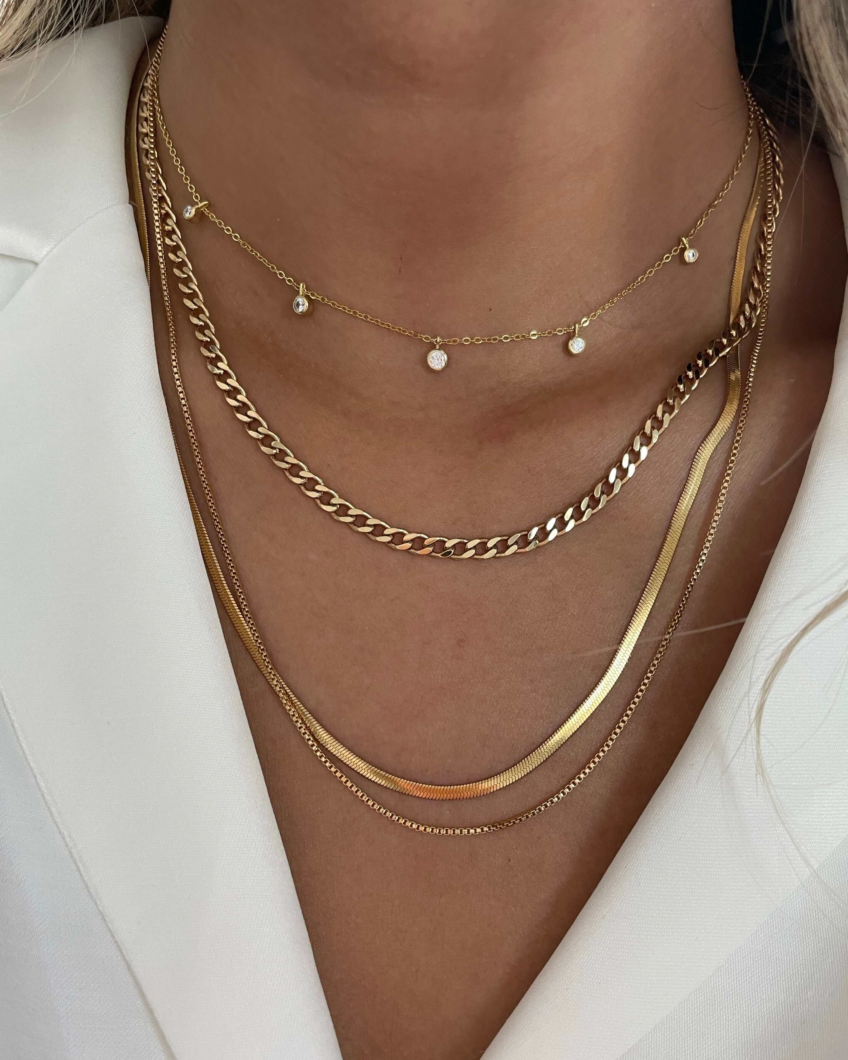 LE sensor necklace Box Chain Necklace 16”