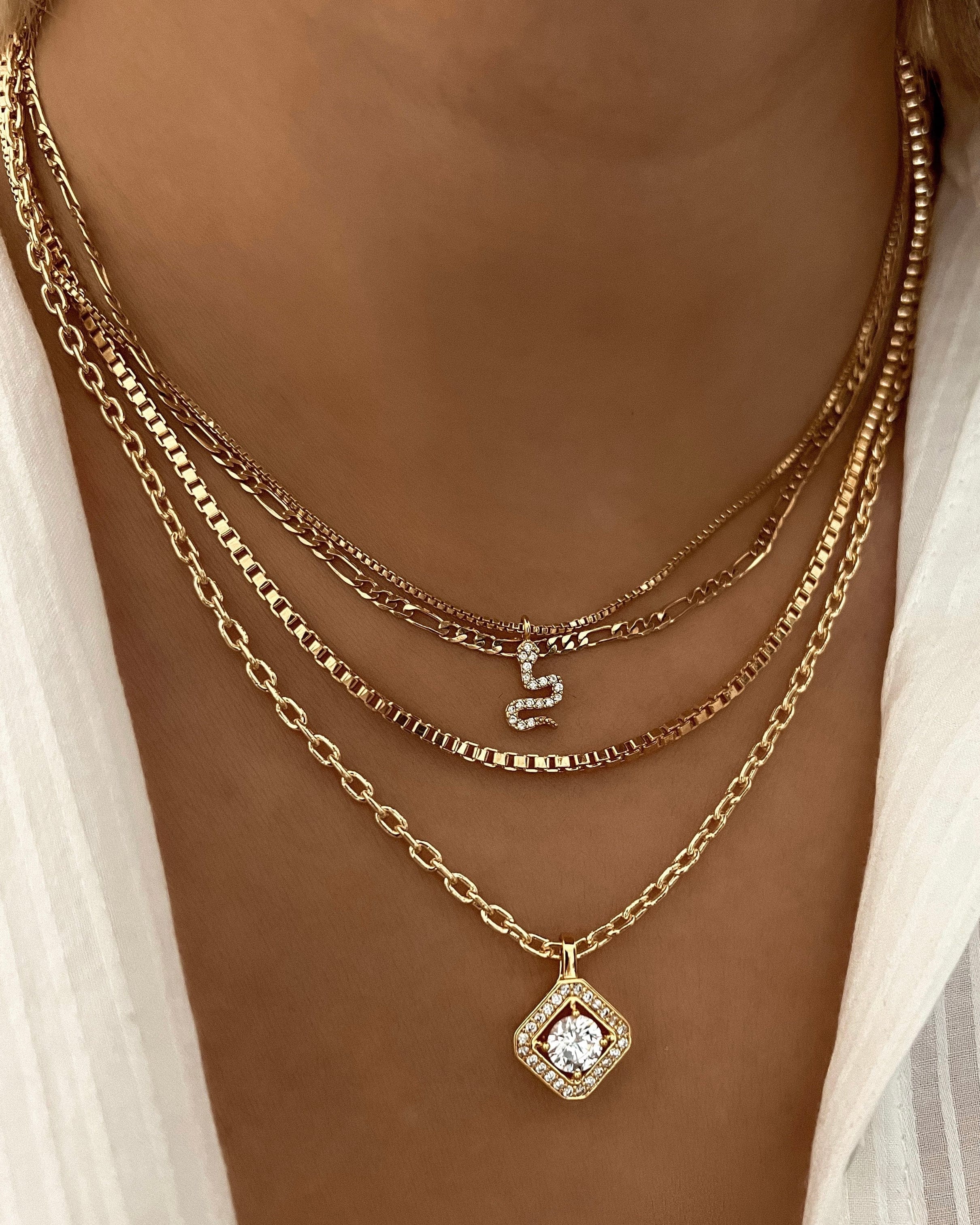 LE sensor necklace Thin Figaro Chain Necklace