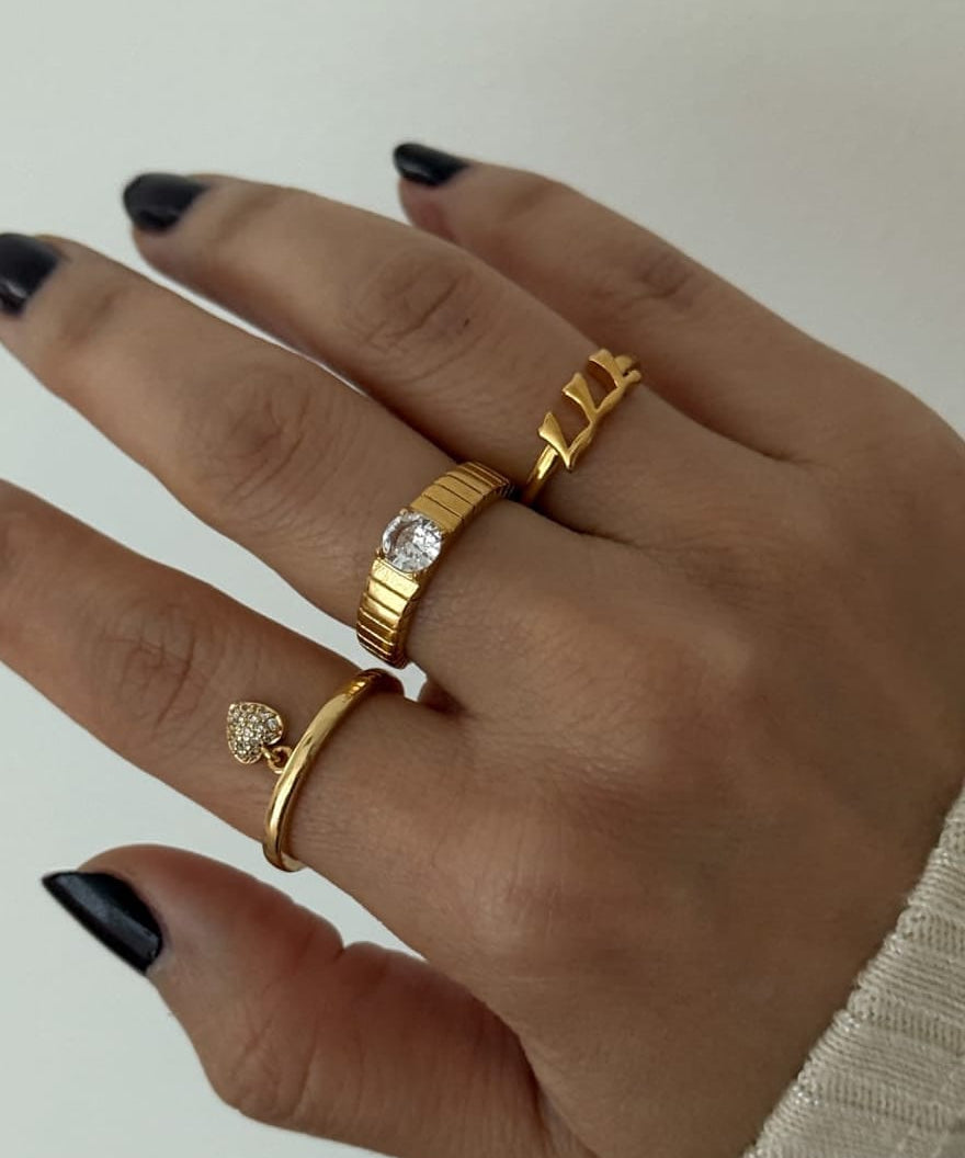 LE sensor Ring May Heart Ring