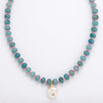 LE sensor necklace Solara Aqua Gemstone & Shell Pendant Necklace