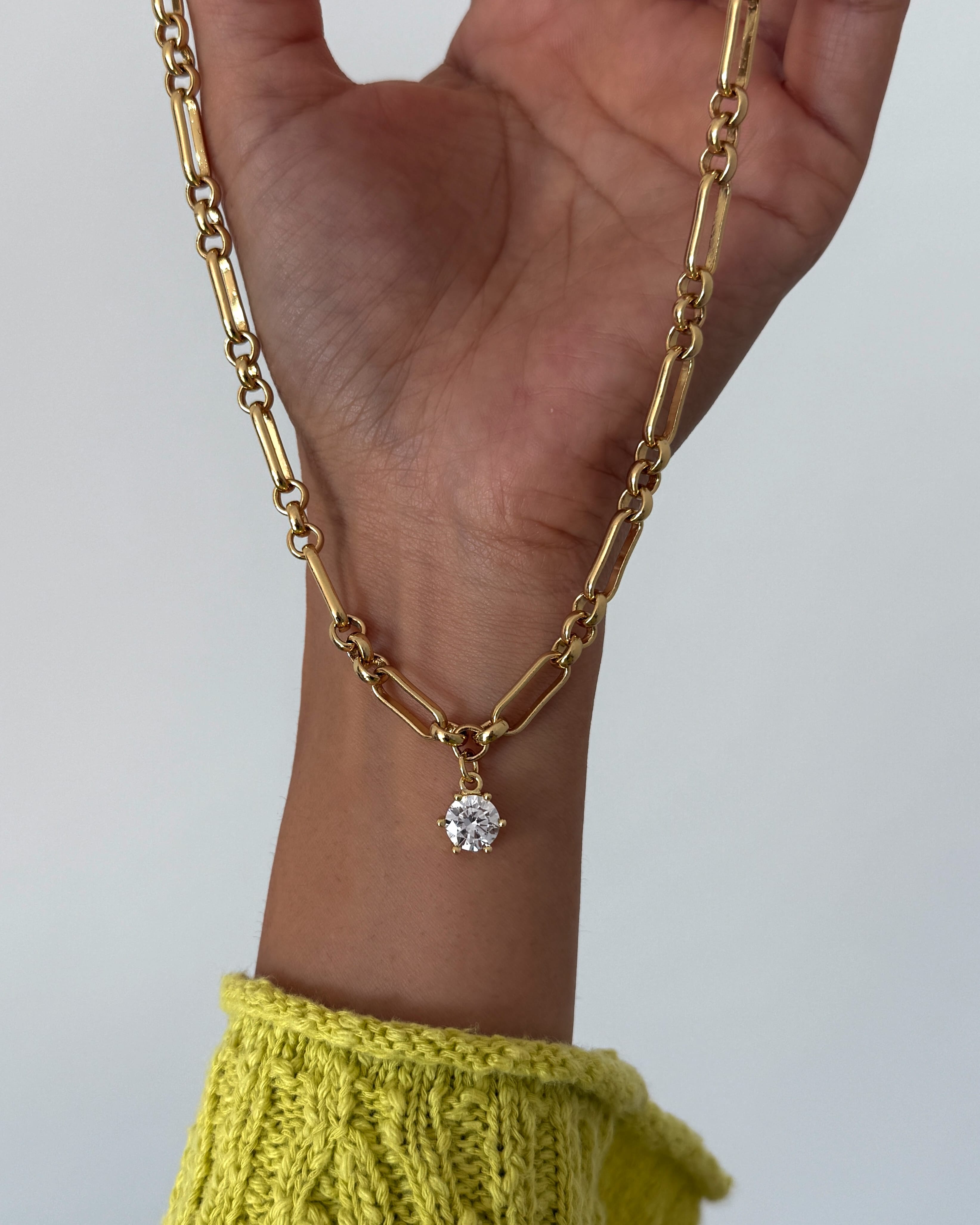 LE sensor necklace Sutton Solitaire CZ Necklace