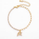 LE sensor Bracelet Luca Initial Charm Tennis Bracelet