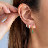 LE sensor earrings Lumen Graduated CZ Huggie Earrings