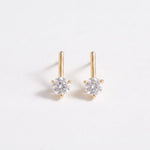 LE sensor earrings Marlow Gold CZ Bar Stud Earrings