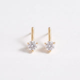 LE sensor earrings Marlow Gold CZ Bar Stud Earrings