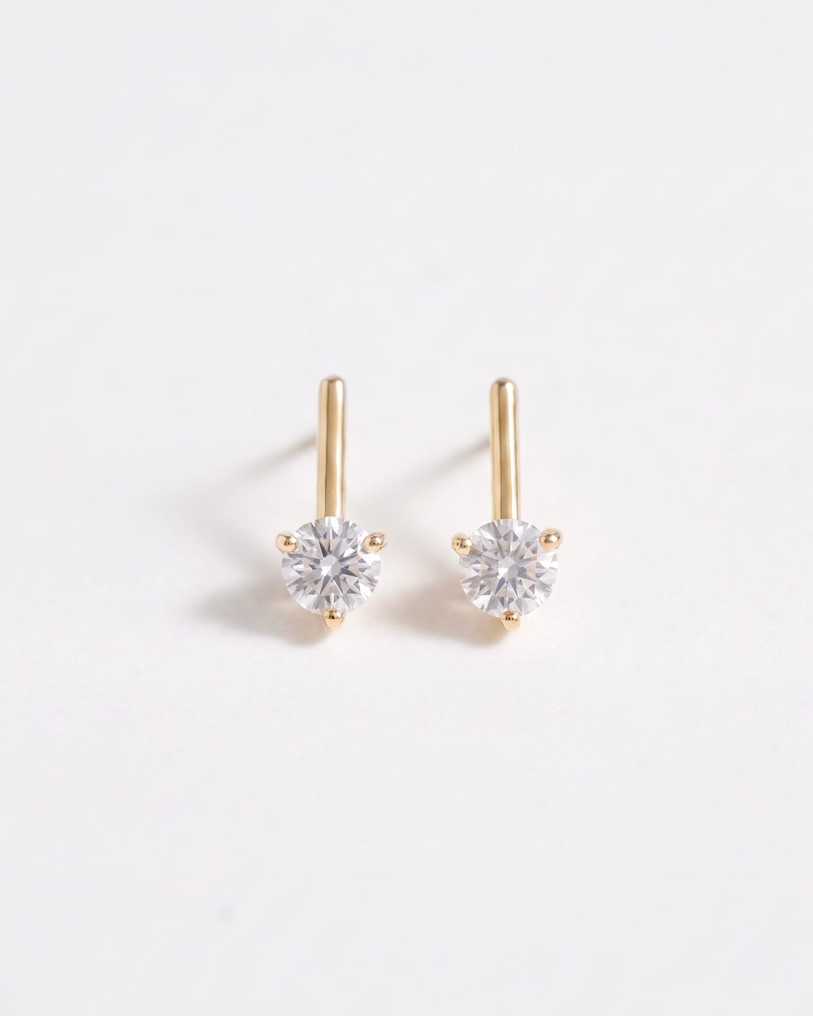 LE sensor earrings Marlow Gold CZ Bar Stud Earrings