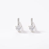 LE sensor earrings Marlow Silver CZ Bar Stud Earrings