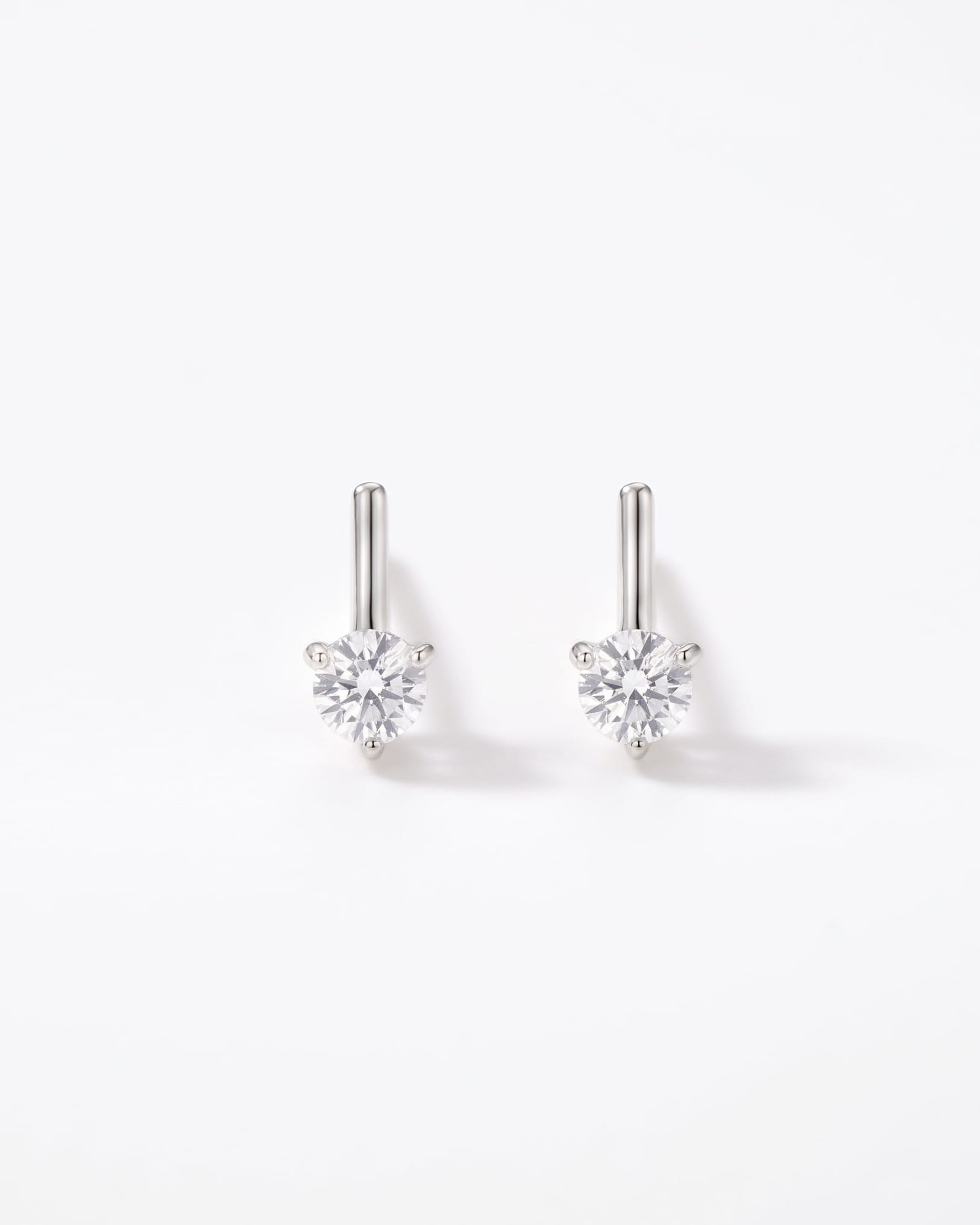 LE sensor earrings Marlow Silver CZ Bar Stud Earrings