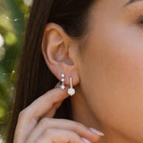 LE sensor earrings Marlow Silver CZ Bar Stud Earrings