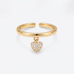LE sensor Ring May Pavé CZ Heart Charm Ring