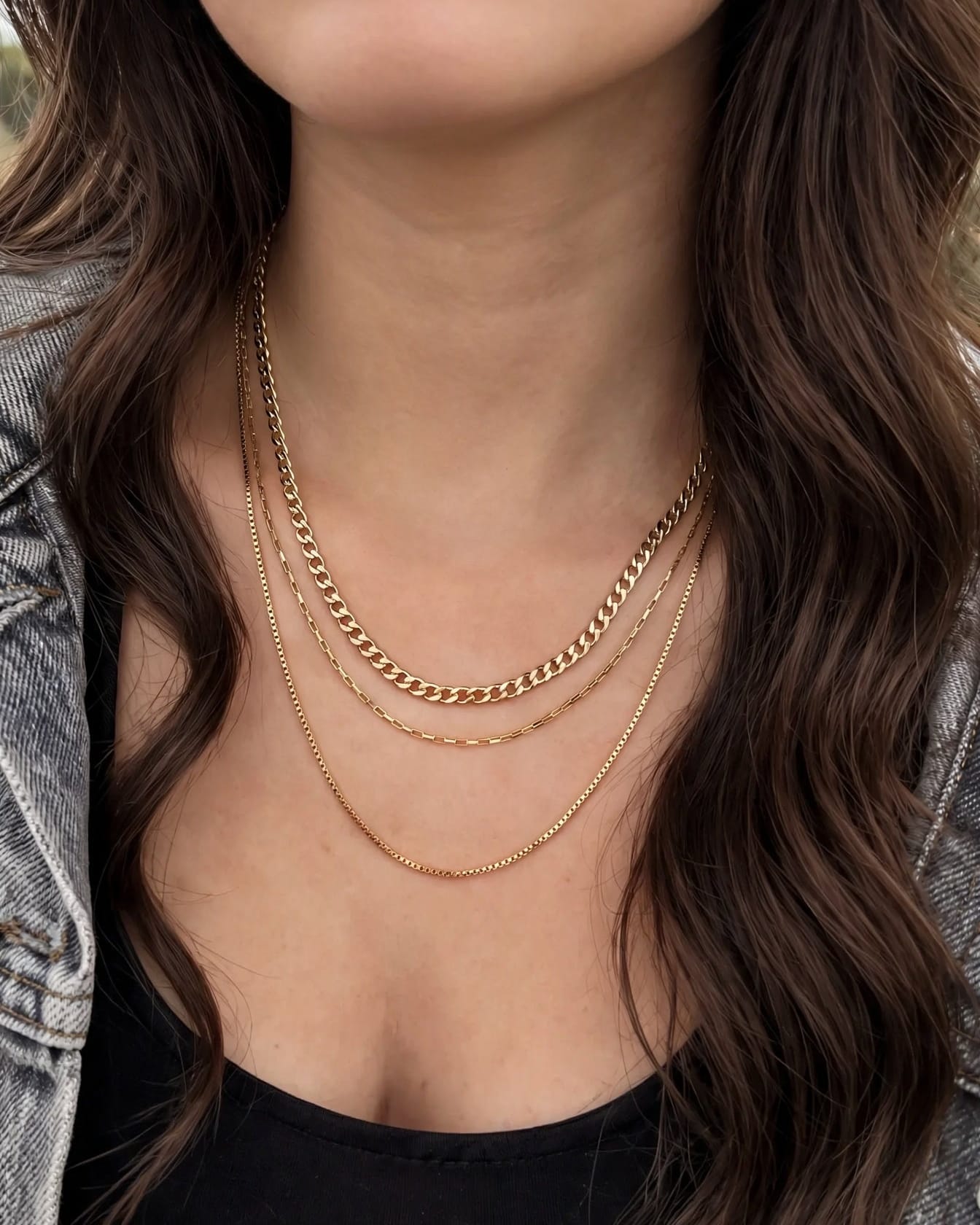 LE sensor necklace Colette Elongated Box Chain Necklace