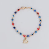 LE sensor Bracelet 6" Nika Initial Charm Bracelet