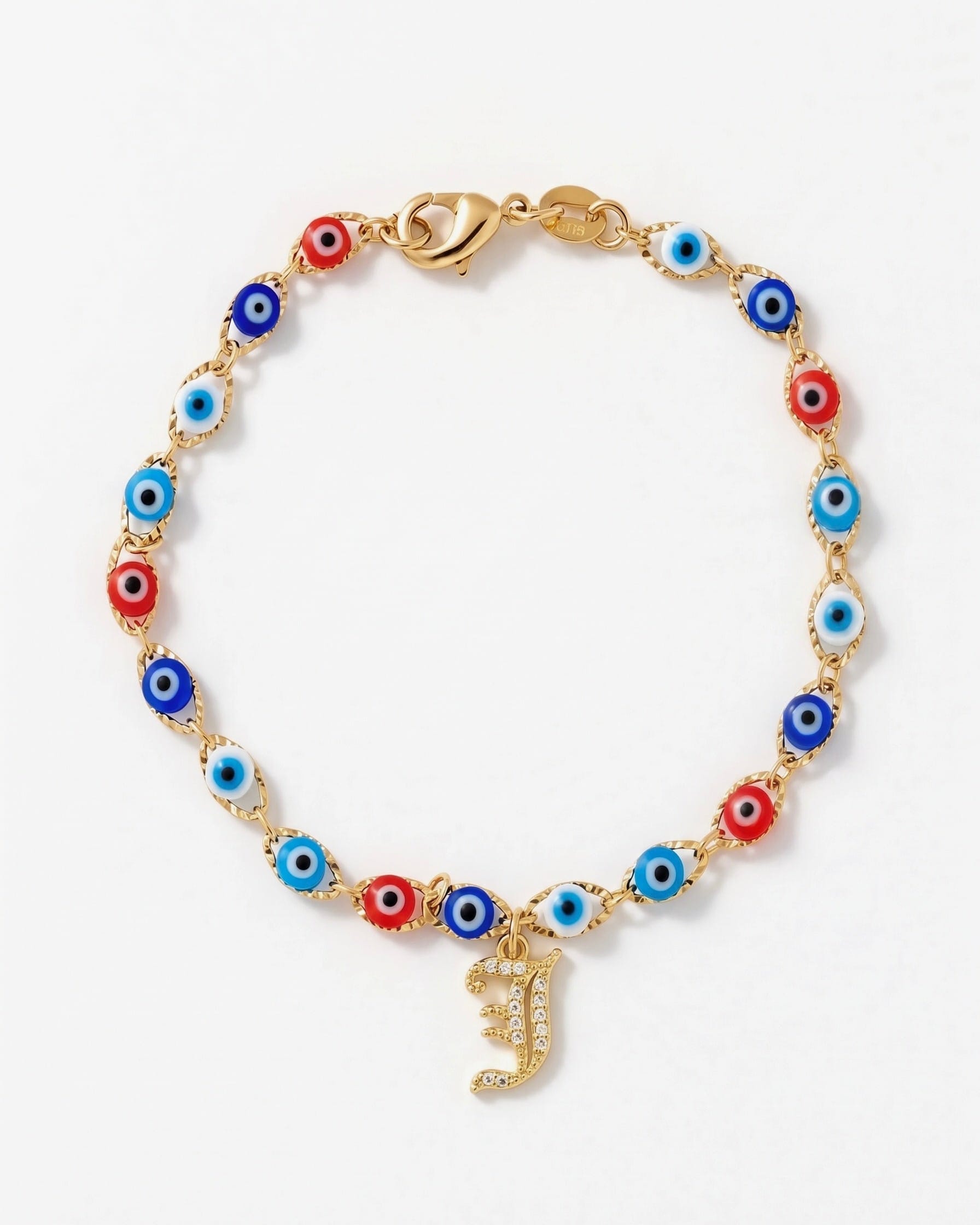 LE sensor Bracelet 6" Nika Initial Charm Bracelet