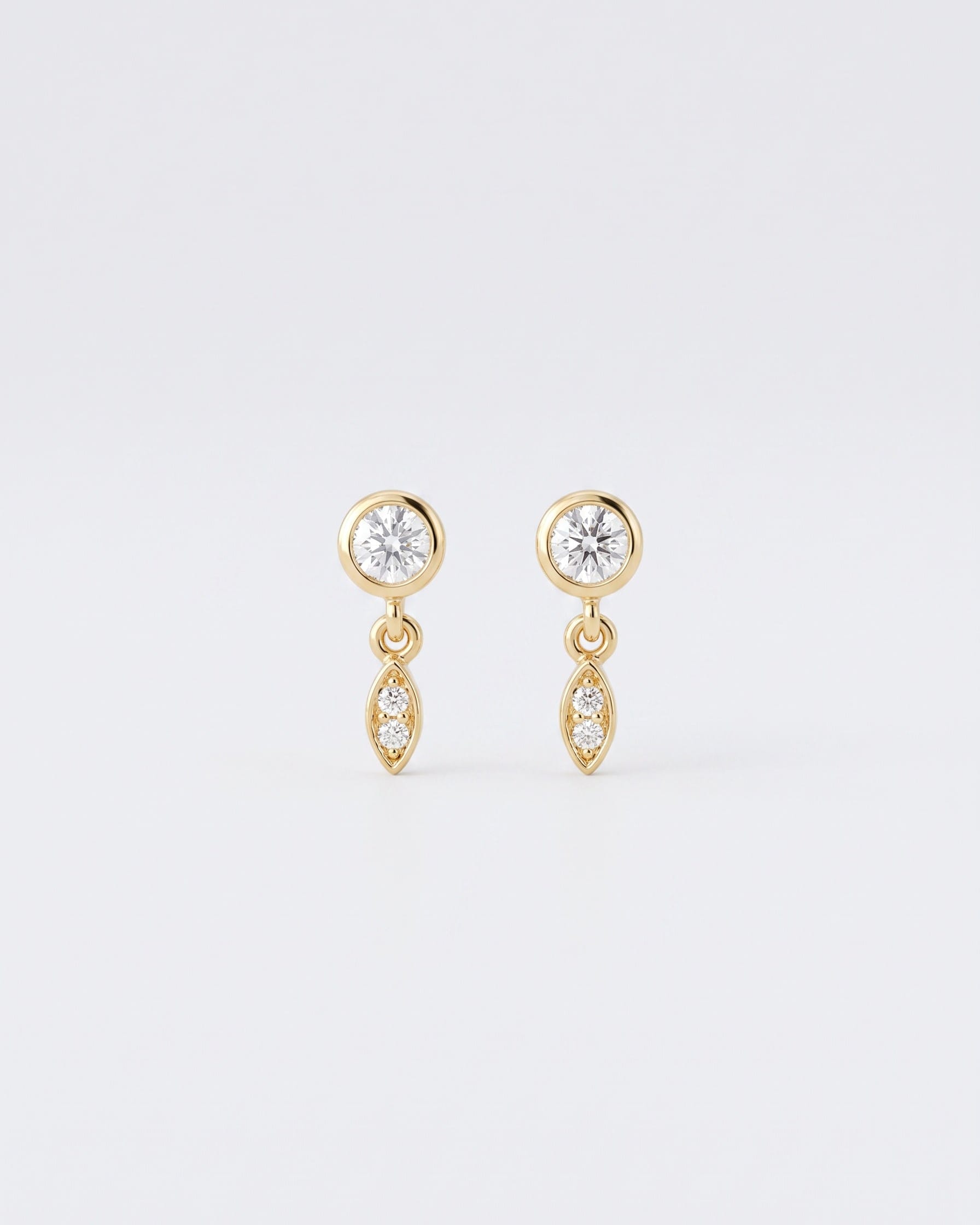 LE sensor earrings Nyla Gold Bezel Stud Earrings