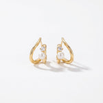 LE sensor earrings Odette Gold Pearl & CZ Sculptural Stud Earrings