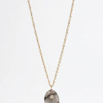 LE sensor necklace Prism Iridescent Grey & CZ Pendant Necklace