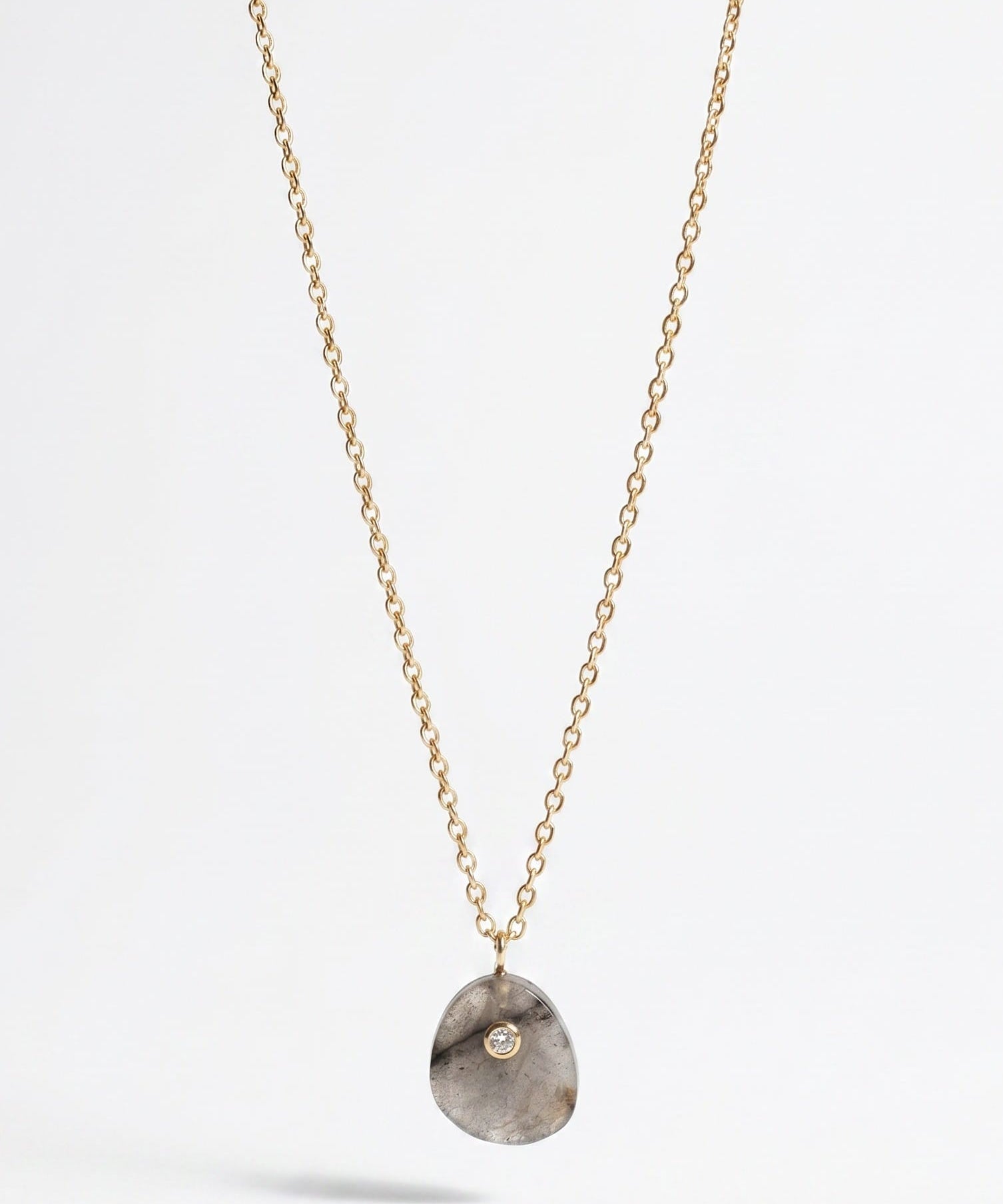 LE sensor necklace Prism Iridescent Grey & CZ Pendant Necklace