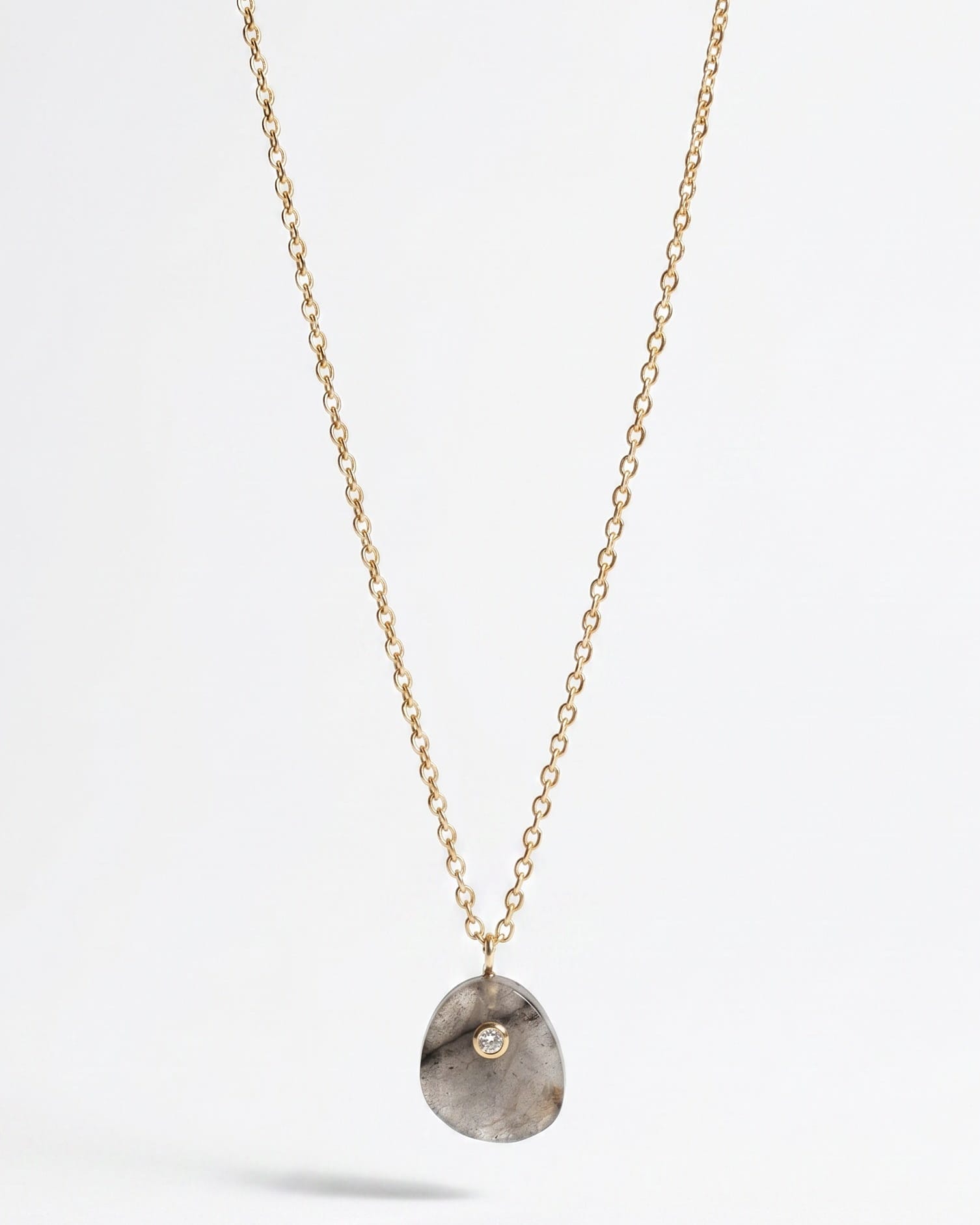 LE sensor necklace Prism Iridescent Grey & CZ Pendant Necklace