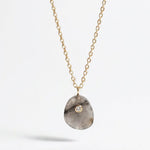 LE sensor necklace Prism Iridescent Grey & CZ Pendant Necklace