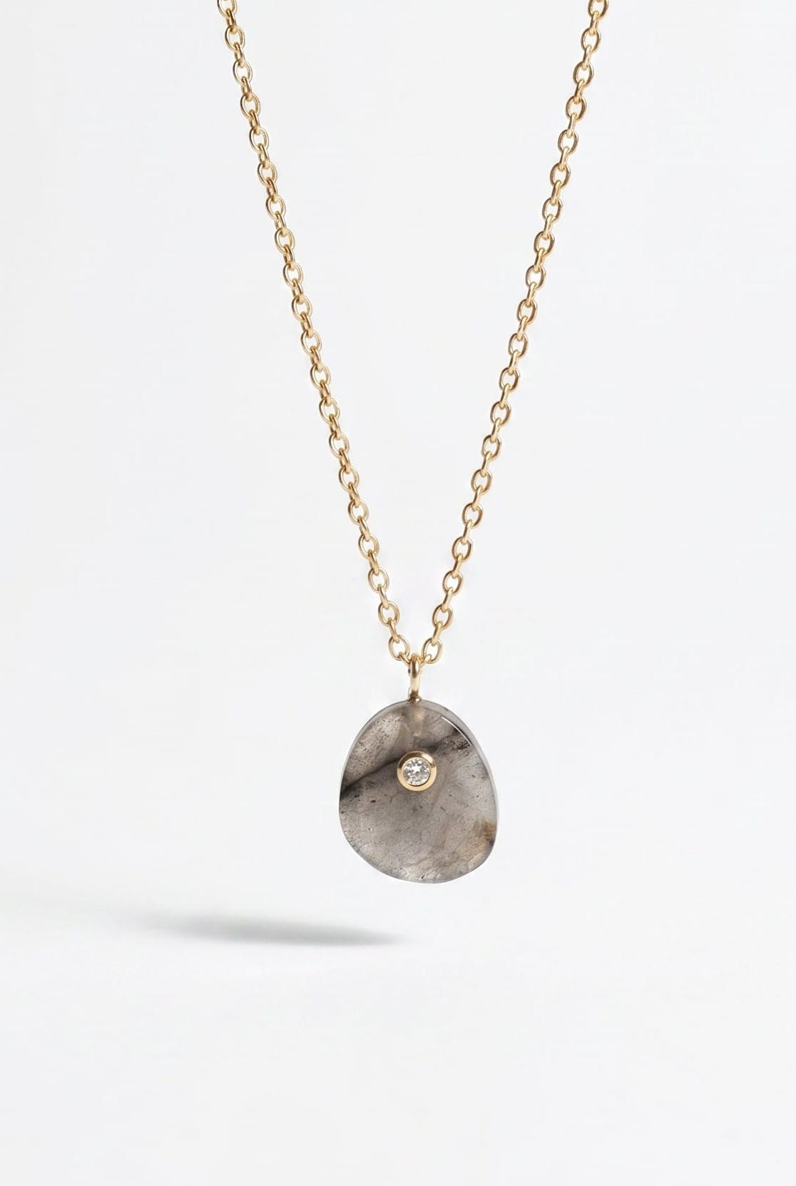 LE sensor necklace Prism Iridescent Grey & CZ Pendant Necklace