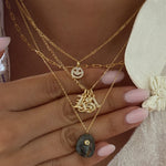 LE sensor necklace Prism Iridescent Grey & CZ Pendant Necklace