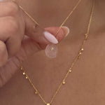LE sensor necklace Prism Pink Quartz & CZ Pendant Necklace