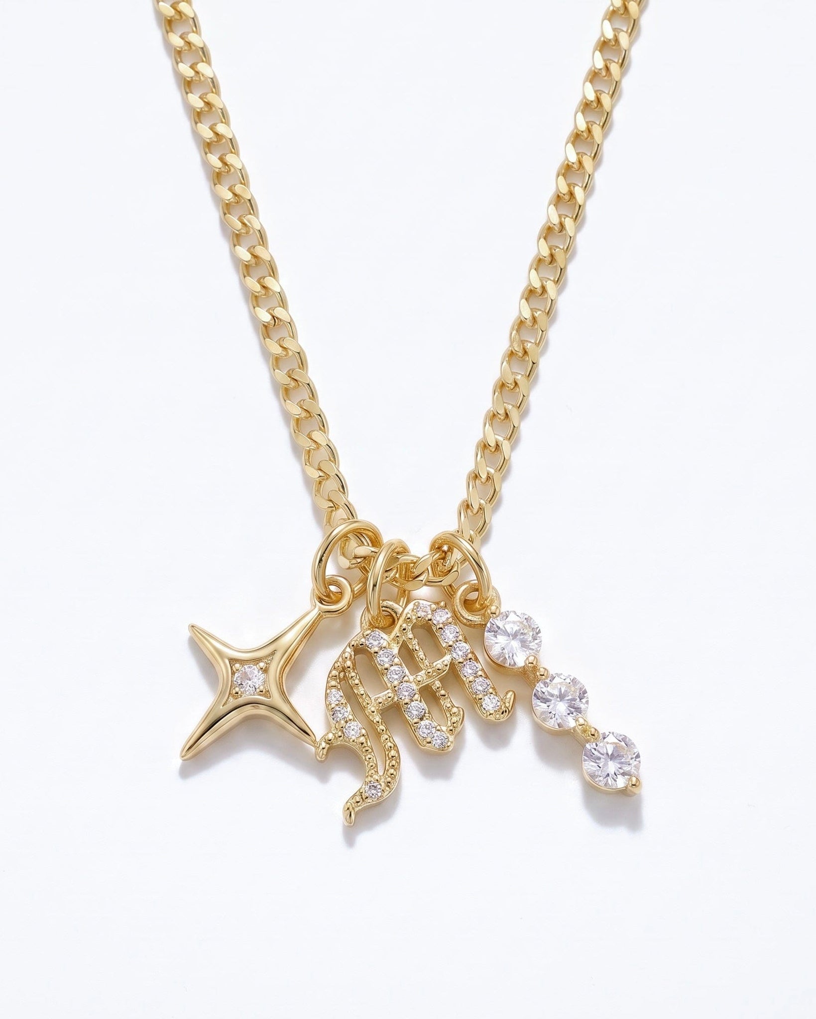 LE sensor necklace Selene Star Initial Charm Necklace