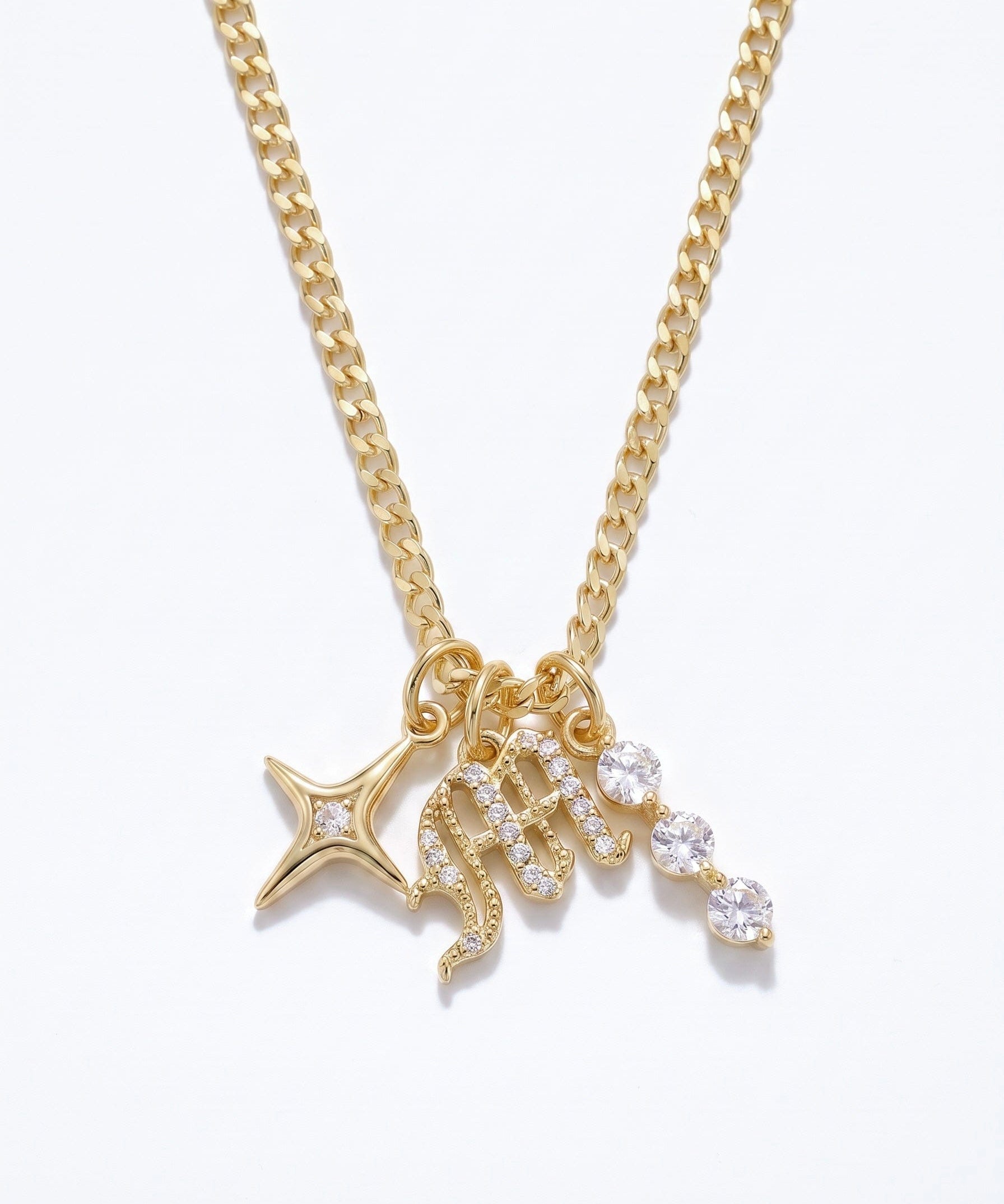 LE sensor necklace Selene Star Initial Charm Necklace