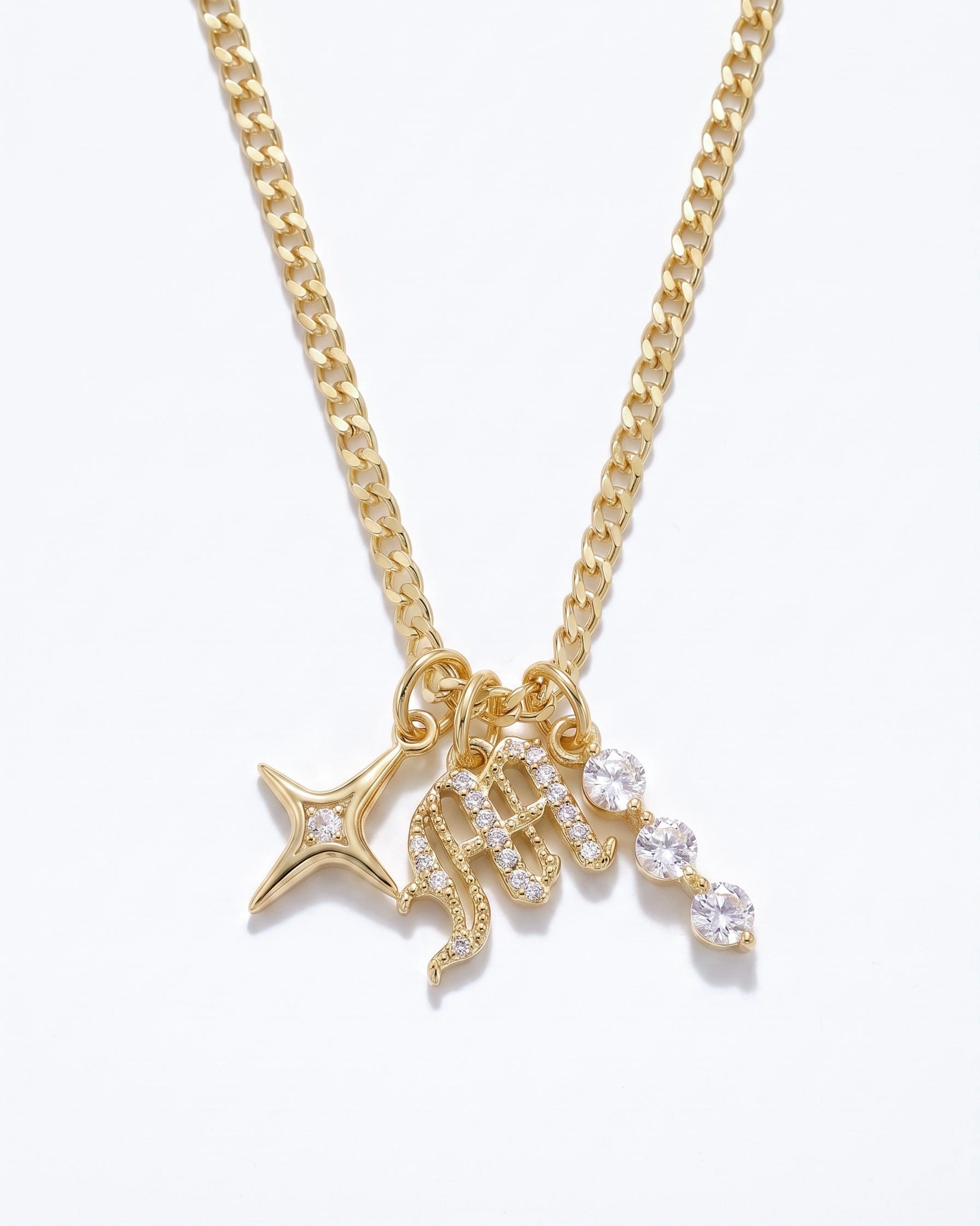 LE sensor necklace Selene Star Initial Charm Necklace