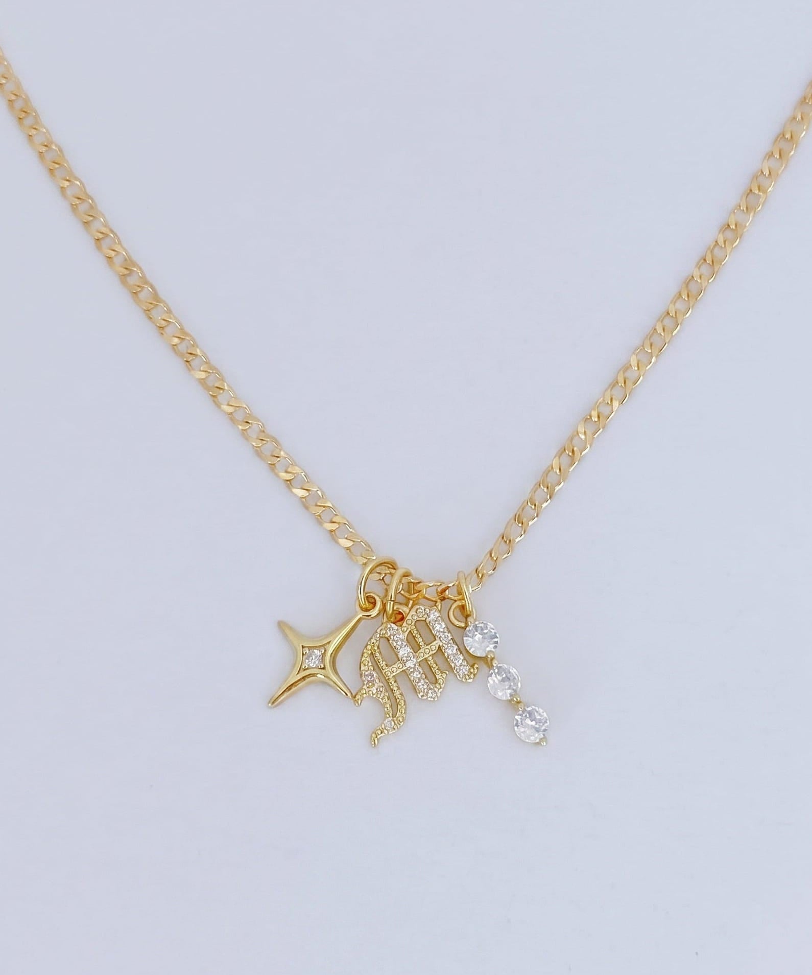LE sensor necklace Selene Star Initial Charm Necklace